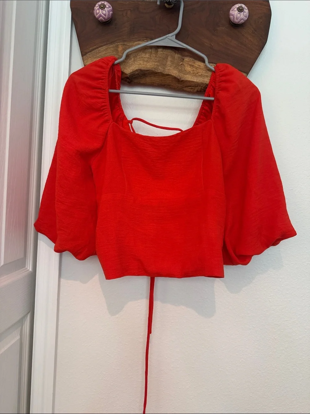 Hyfve Red Puff-Sleeve Crop Top - Women